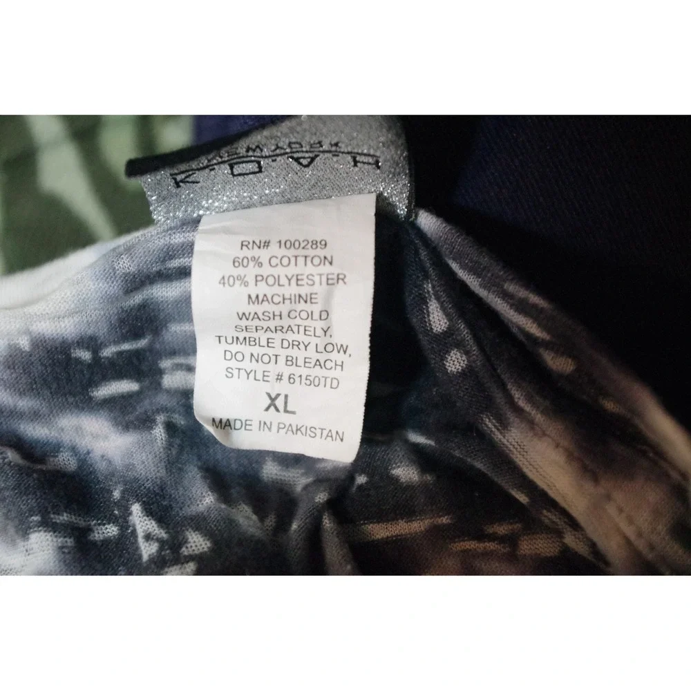 K.O.A.H New York Kids XL Blue Monkey Tie Dye Burnout T-Shirt Black White